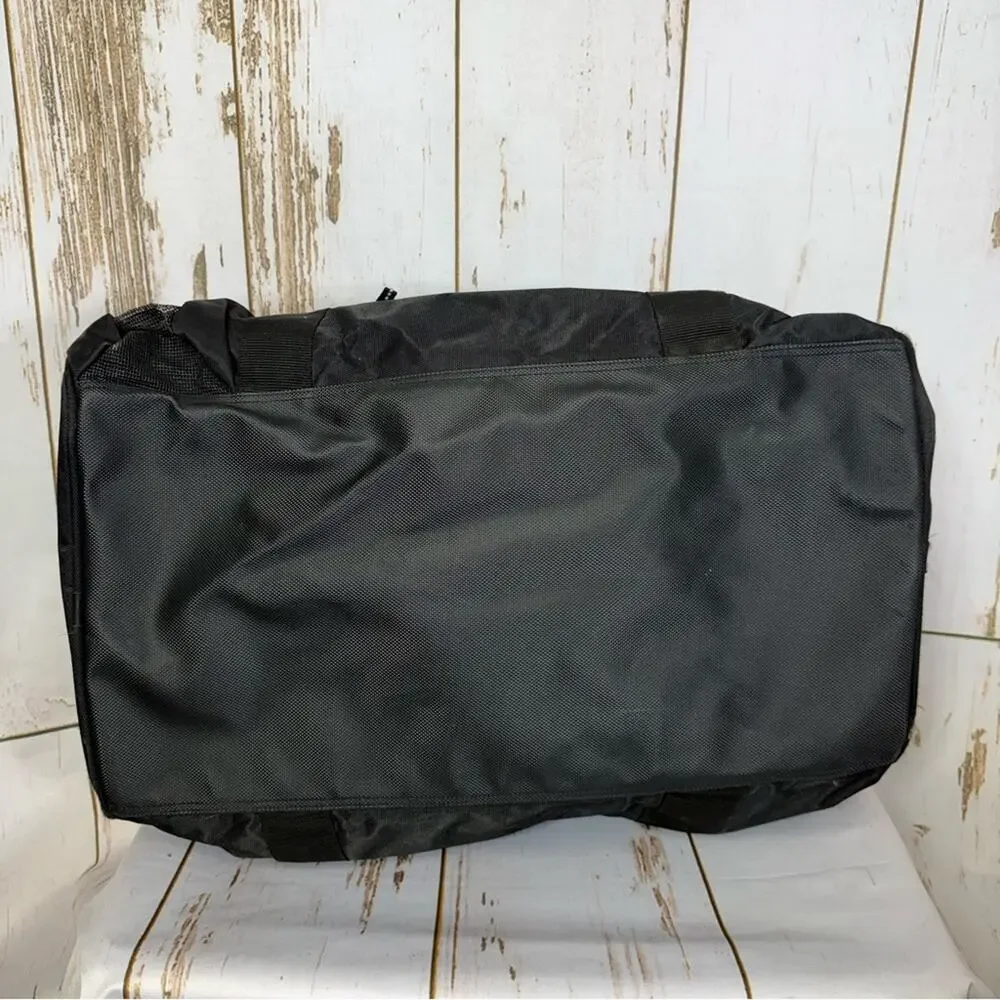 Eddie Bauer Black Carry On Duffel Bag with Blue Logo, Good used condition!
